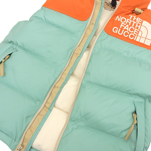 GUCCI × THE NORTH FACE コラボ ダウンベスト アパレル ファッション 衣類 フード付き S ナイロン
