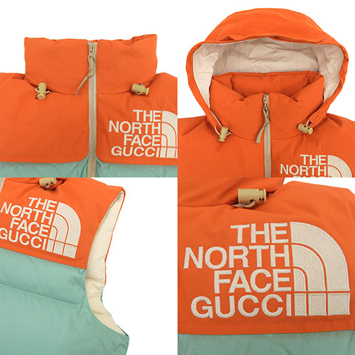GUCCI × THE NORTH FACE コラボ ダウンベスト アパレル ファッション 衣類 フード付き S ナイロン