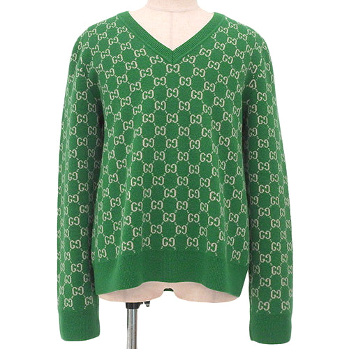 GG Logo Knit XL V-Neck Sweater