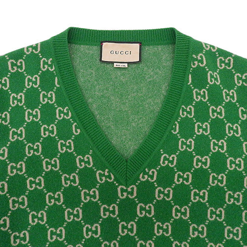 GG Logo Knit XL V-Neck Sweater