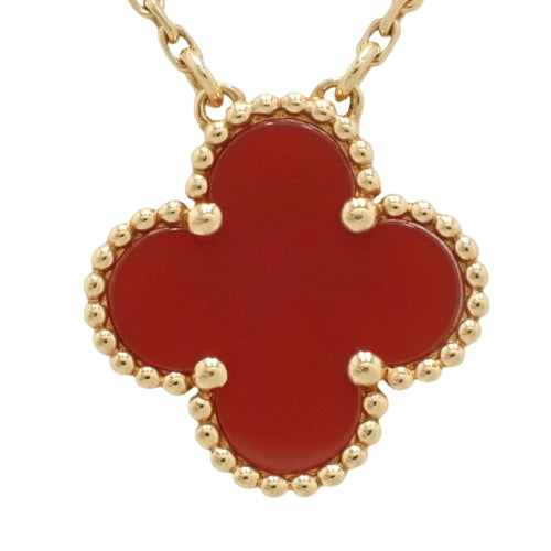 Vintage Alhambra Pendant, Cornelian, Yellow Gold (K18YG), Accessory, Jewelry
