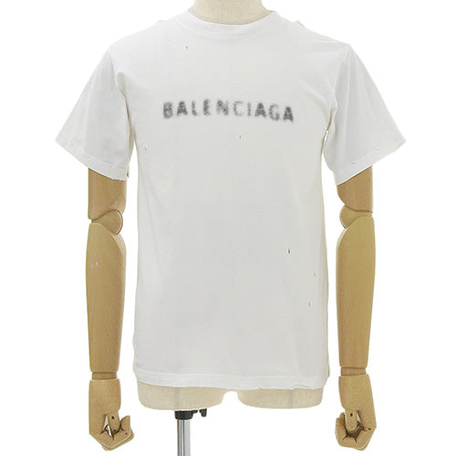 Spray Logo T-Shirt, Distressed, Short Sleeve, Size S, Cotton, 661705