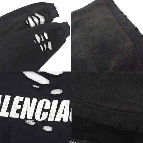 Destroy Hoodie, Distressed Logo, Size M, Cotton, 659403