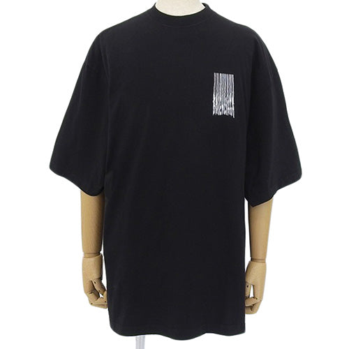 Barcode Logo Print T-Shirt, Short Sleeve, Cotton, Size XS, 661715 TKVE5