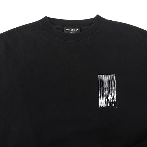 Barcode Logo Print T-Shirt, Short Sleeve, Cotton, Size XS, 661715 TKVE5