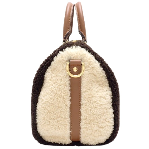 Monogram Teddy Speedy Bandouliere 25 Leather Shearling Dark Brown Cream M55422 2WAY Shoulder Bag, Mini Boston Bag