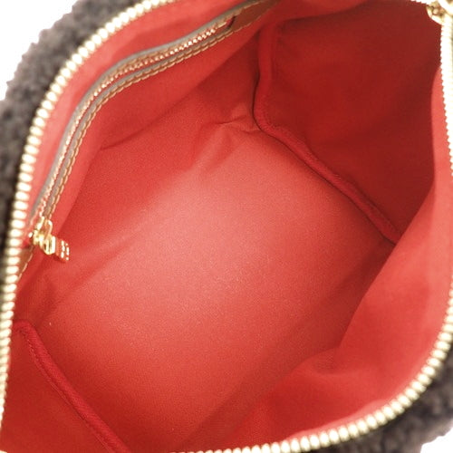Monogram Teddy Speedy Bandouliere 25 Leather Shearling Dark Brown Cream M55422 2WAY Shoulder Bag, Mini Boston Bag