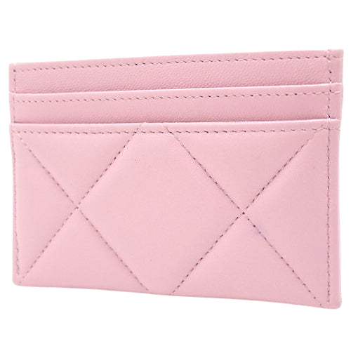 Chanel 19 Coco Mark Card Holder, Lambskin, Pink/Purple, AP1167, Pass Case, Business Card Holder
