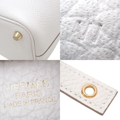 【新品】Picotin Lock PM Taurillon Clemence 灰珍珠色(灰珍珠) 金色五金件 W刻印