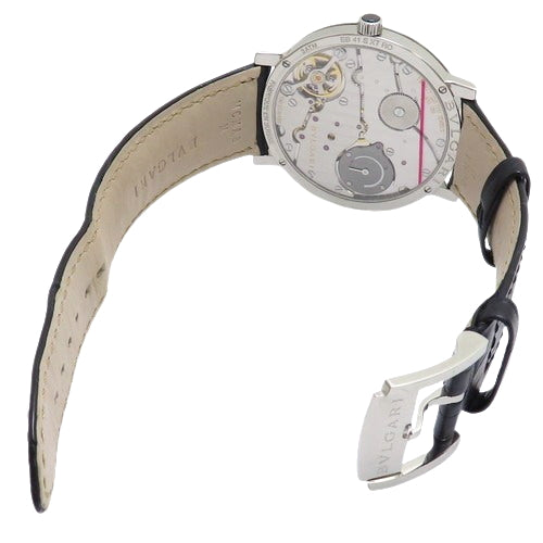 BB41SXTRO 宝格丽宝格丽罗马Finissimo精钢/皮革手动腕表 黑色 透明表背