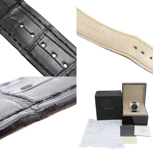 BB41SXTRO 宝格丽宝格丽罗马Finissimo精钢/皮革手动腕表 黑色 透明表背