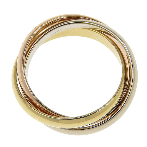 Cartier Trinity 戒指,18K 黄金 (YG),18K 粉金 (PG),18K 白金 (WG),配饰,珠宝,三串,尺寸 15 (55)