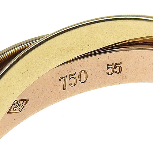 Cartier Trinity 戒指,18K 黄金 (YG),18K 粉金 (PG),18K 白金 (WG),配饰,珠宝,三串,尺寸 15 (55)