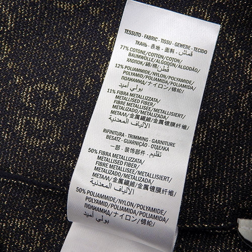GGコットンラメ ファブリック トップス アパレル ファッション 衣類 半袖 リブ ニット Tシャツ S コットン ナイロン 526759 X9W83 4921(2024年12月現在現行品)
