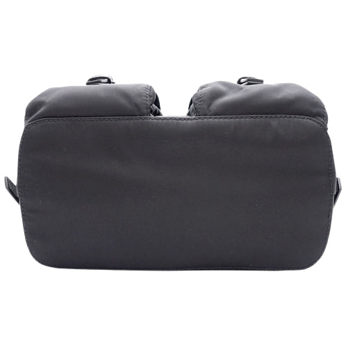 Small Re-Nylon Shoulder Backpack with Nylon and Saffiano Leather, NERO, 1BZ677 RV44 F0002 (Current as of December 2024)