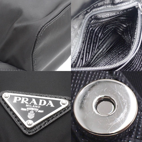 Small Re-Nylon Shoulder Backpack with Nylon and Saffiano Leather, NERO, 1BZ677 RV44 F0002 (Current as of December 2024)
