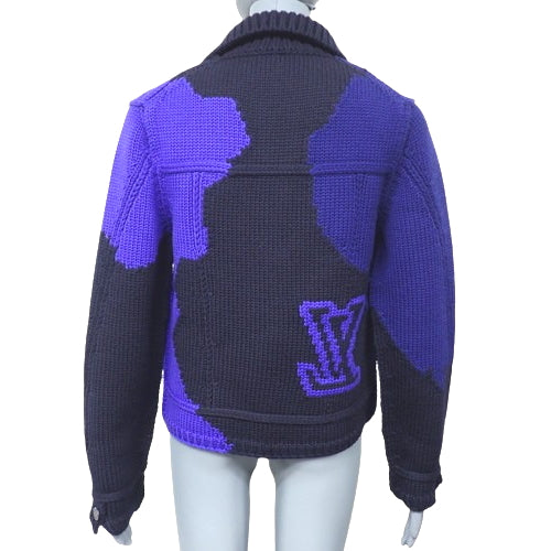 Intarsia Button Knit Cardigan, Medium, RM202M, Virgil Abloh