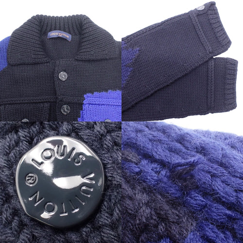 Intarsia Button Knit Cardigan, Medium, RM202M, Virgil Abloh