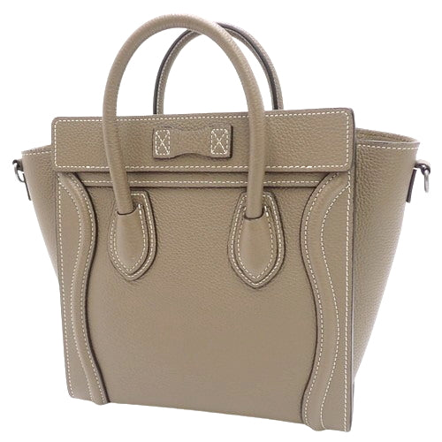 Luggage Nano Shopper, Drummed Calfskin, Suede, 189243DRU.09SO (currently in production as of December 2024), 2-way shoulder bag.