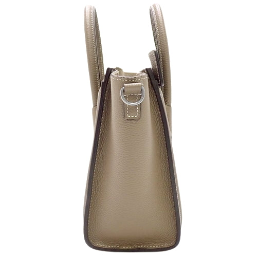 Luggage Nano Shopper, Drummed Calfskin, Suede, 189243DRU.09SO (currently in production as of December 2024), 2-way shoulder bag.