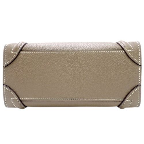 Luggage Nano Shopper, Drummed Calfskin, Suede, 189243DRU.09SO (currently in production as of December 2024), 2-way shoulder bag.