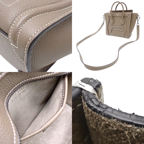 Luggage Nano Shopper, Drummed Calfskin, Suede, 189243DRU.09SO (currently in production as of December 2024), 2-way shoulder bag.