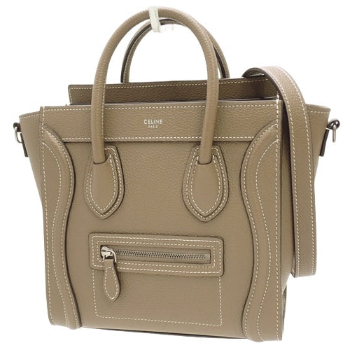 Luggage Nano Shopper, Drummed Calfskin, Suede, 189243DRU.09SO (currently available as of December 2024), shoulder bag, 2-way bag.