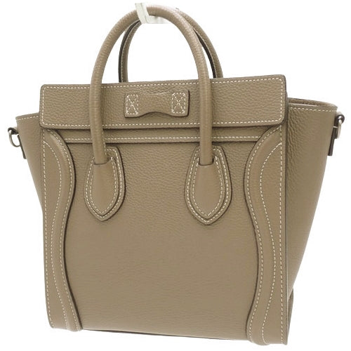 Luggage Nano Shopper, Drummed Calfskin, Suede, 189243DRU.09SO (currently available as of December 2024), shoulder bag, 2-way bag.