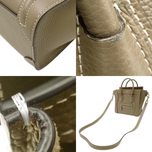 Luggage Nano Shopper, Drummed Calfskin, Suede, 189243DRU.09SO (currently available as of December 2024), shoulder bag, 2-way bag.