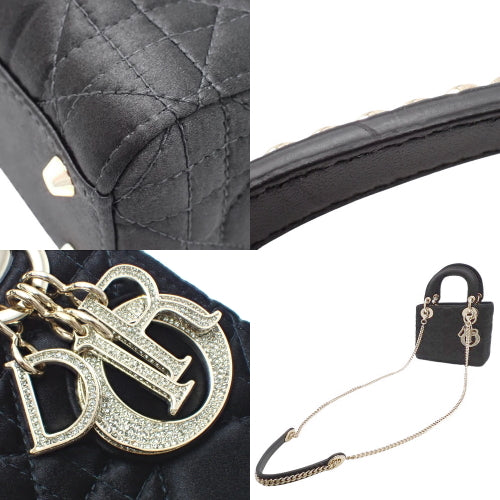 Lady Dior Mini 2-Way Shoulder Bag, Shoulder Bag, Crossbody Bag, LADY DIOR Satin