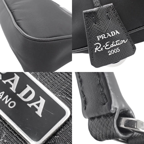 Re-Edition 2005 Re-Nylon バッグ ナイロン サフィアーノレザー ブラック 1NE633 ミニハンド ショルダー 肩掛け ワンハンドル