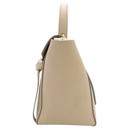 Micro Belt Bag, 2-Way Shoulder/Crossbody, One-Handle, Old Logo, Grained Calfskin, Light Taupe