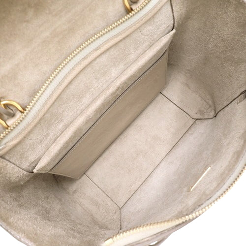 Micro Belt Bag, 2-Way Shoulder/Crossbody, One-Handle, Old Logo, Grained Calfskin, Light Taupe