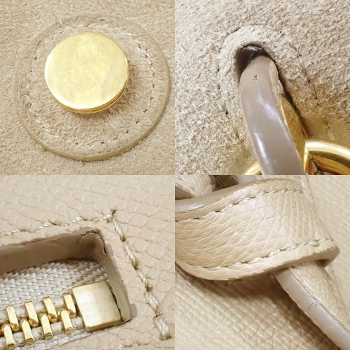 Micro Belt Bag, 2-Way Shoulder/Crossbody, One-Handle, Old Logo, Grained Calfskin, Light Taupe