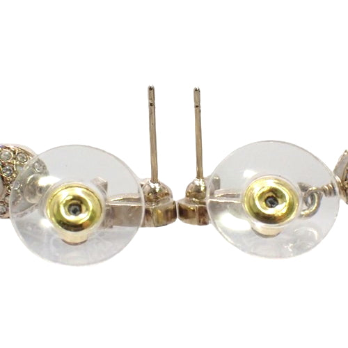 Coco Mark Rhinestone Pearl Earrings, Metal (GP), Rhinestone Accessory, Jewelry, Dangle Earrings