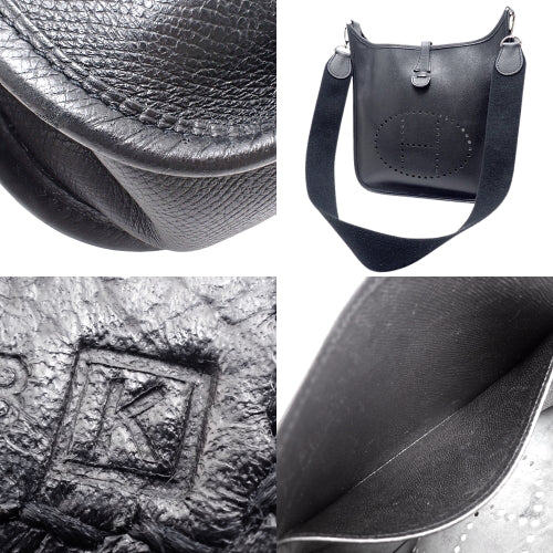 Evelyn 1 PM Epsom leather, palladium hardware, silver hardware, K stamp, shoulder or crossbody bag.