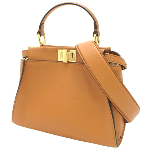 PEEKABOOMINI Peekaboo Mini Calfskin Brown 8BN244 AHJW F1E3K 2WAY Shoulder Bag, Shoulder & Crossbody Bag