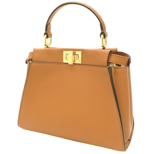 PEEKABOOMINI Peekaboo Mini Calfskin Brown 8BN244 AHJW F1E3K 2WAY Shoulder Bag, Shoulder & Crossbody Bag
