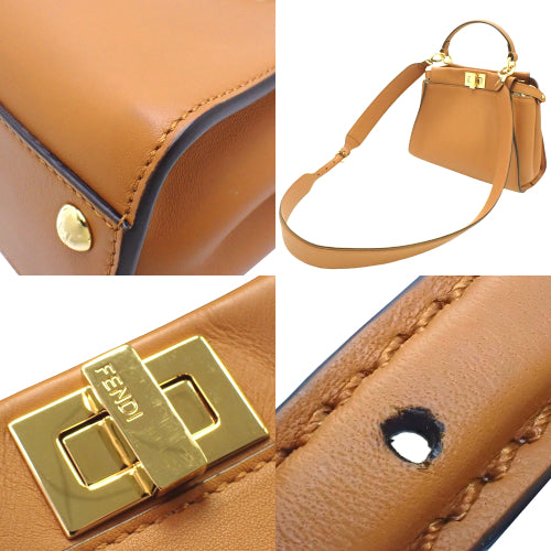 PEEKABOOMINI Peekaboo Mini Calfskin Brown 8BN244 AHJW F1E3K 2WAY Shoulder Bag, Shoulder & Crossbody Bag