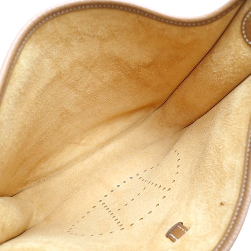 Evelyn 3 PM bag in gold, Taurillon Clemence leather, palladium hardware, silver hardware, B stamp, shoulder or crossbody.