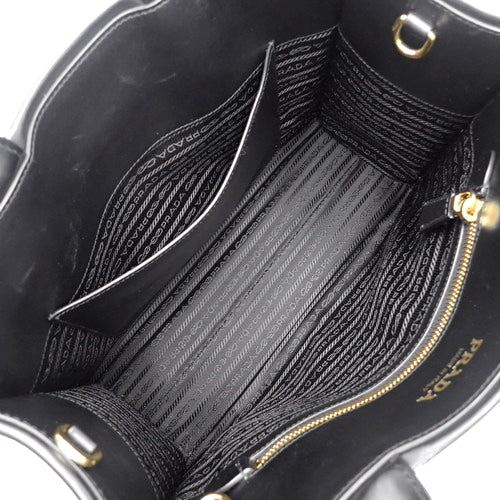 Symbol Topstitch Small Bag, Leather, Black, 1BA379, 2-Way Shoulder Bag