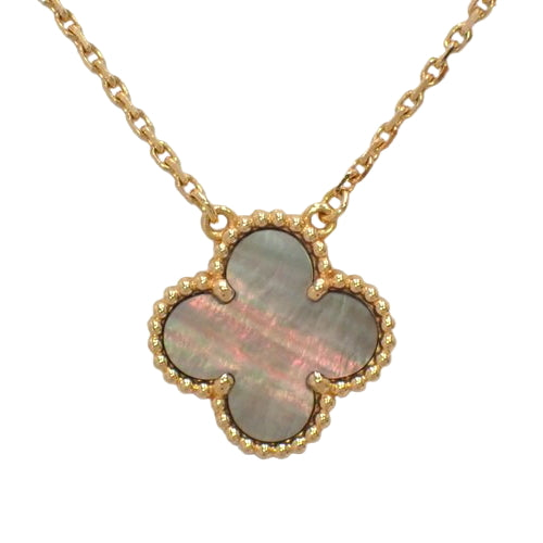 Vintage Alhambra Pendant, Grey Mother-of-Pearl, Pink Gold (K18PG), Jewelry, Grey Mother-of-Pearl