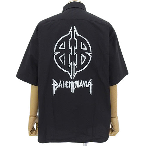 Back logo shirt, apparel, fashion, short sleeve, size 37, cotton