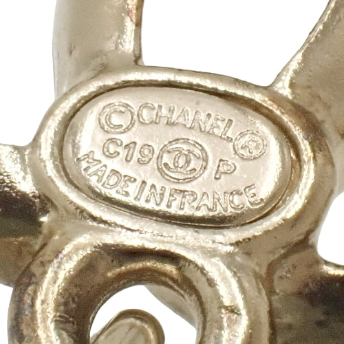ココマーク パール フラワー スイングピアス メタル(GP) ラインストーン フェイクパール アクセサリー ジュエリー ぶら下がり 花