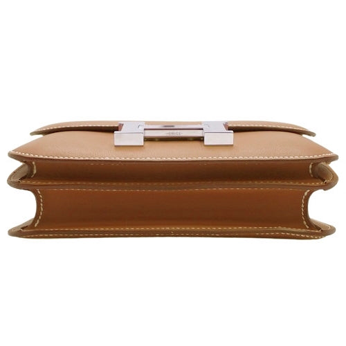 Constance Mini 3 Fauve Barenia, Palladium Hardware, Silver Hardware, B Stamp, Shoulder/Crossbody, Constance 18