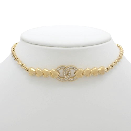 Coco Mark Rhinestone Choker, Metal (GP) Accessory, Jewelry, Heart