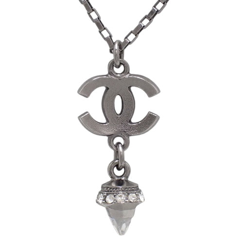 Coco Mark Rhinestone Pendant Metal Crystal Faux Pearl Accessory Jewelry