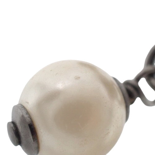 Coco Mark Rhinestone Pendant Metal Crystal Faux Pearl Accessory Jewelry