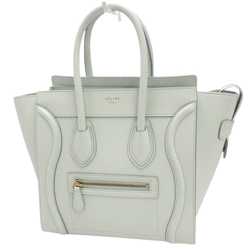 Luggage Micro Shopper Calfskin Light Green Mint Tote Bag (Old Logo)