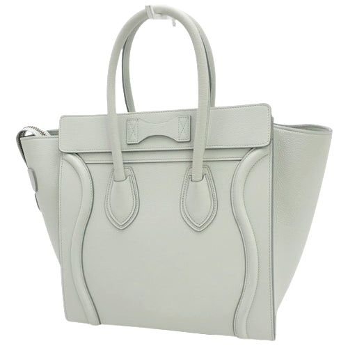 Luggage Micro Shopper Calfskin Light Green Mint Tote Bag (Old Logo)